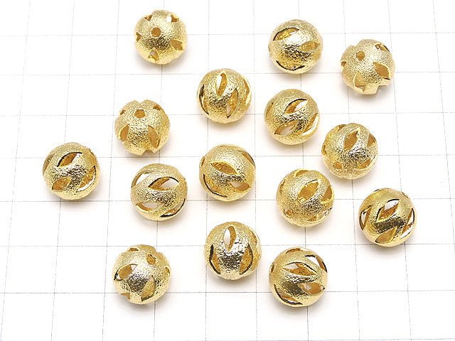 Metal Parts design Round beads 12 mm gold color 5 pcs $2.79!