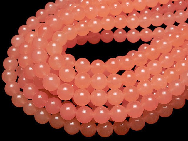Pink Orange Jade Round 10mm 1strand beads (aprx.15inch / 36cm)