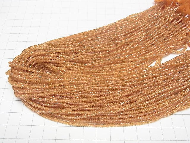 [Video] High Quality! Orange Sapphire AAA Faceted Button Roundel half or 1strand beads (aprx.15inch / 38cm)