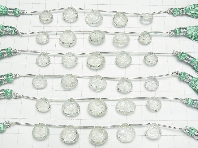 [Video] High Quality Green Amethyst AAA Carving Chestnut 1strand (5pcs)