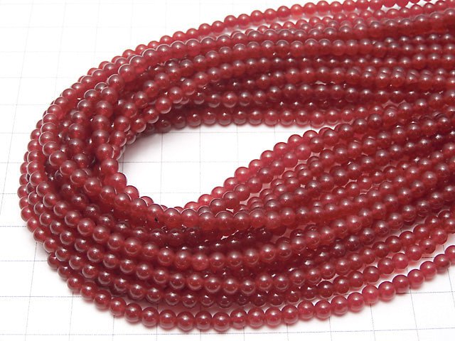 1strand $2.79! Red Jade Round 4mm 1strand beads (aprx.15inch / 38cm)