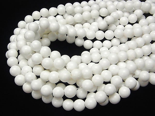 1strand $9.79! White Jade Round 10mm [2mm hole] 1strand beads (aprx.15inch / 36cm)