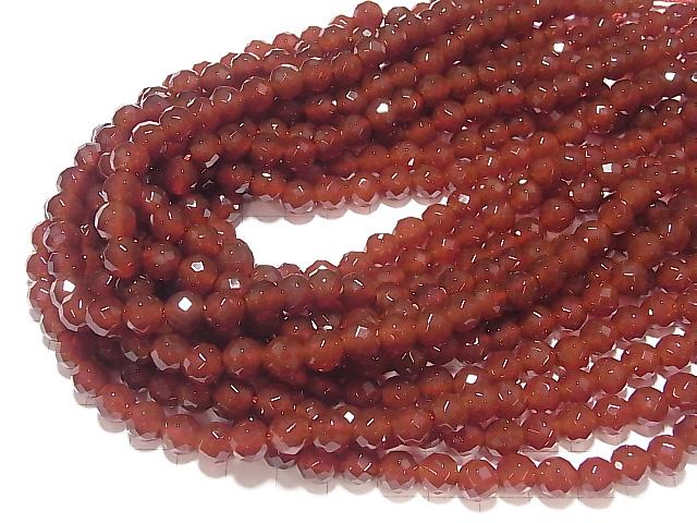 1strand $8.79! Red Agate AAA 64 Faceted Round 8 mm [2 mm hole] 1 strand beads (aprx.14 inch / 35 cm)
