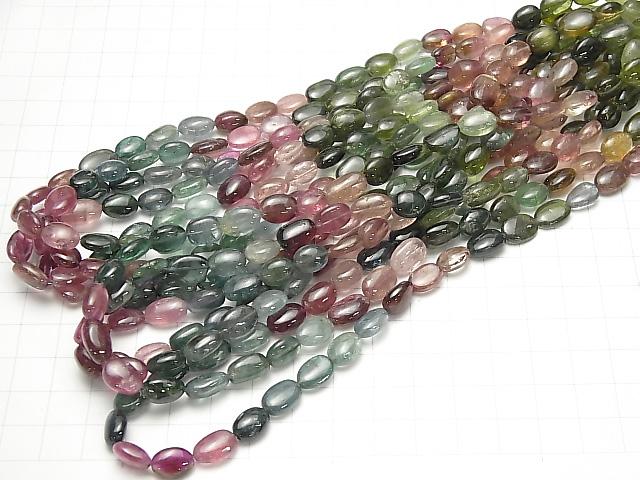 [Video]High Quality Multicolor Tourmaline AAA- Oval -Nugget half or 1strand beads (aprx.15inch / 38cm)