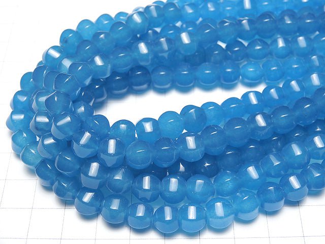 1strand $5.79! Blue Jade 6Faceted 8mm NO.3 1strand beads (aprx.15inch / 38cm)
