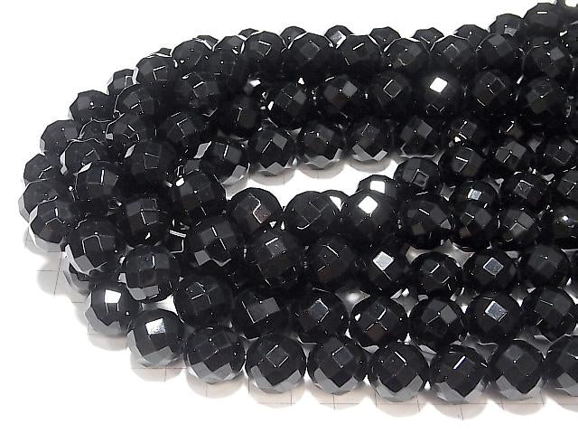 Onyx 64 Faceted Round 14 mm [2 mm hole] half or 1 strand beads (aprx.15 inch / 36 cm)
