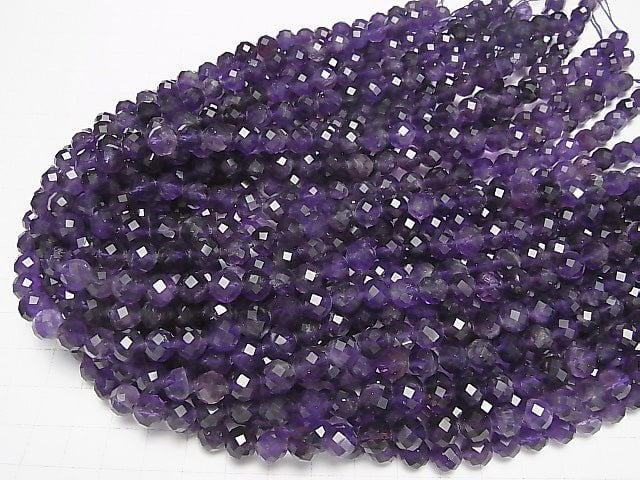 [Video] High Quality! Amethyst AA+ 64Faceted Round 8mm 1strand beads (aprx.15inch / 36cm)