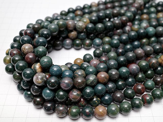Bloodstone  Round 10mm 1strand beads (aprx.15inch/38cm)