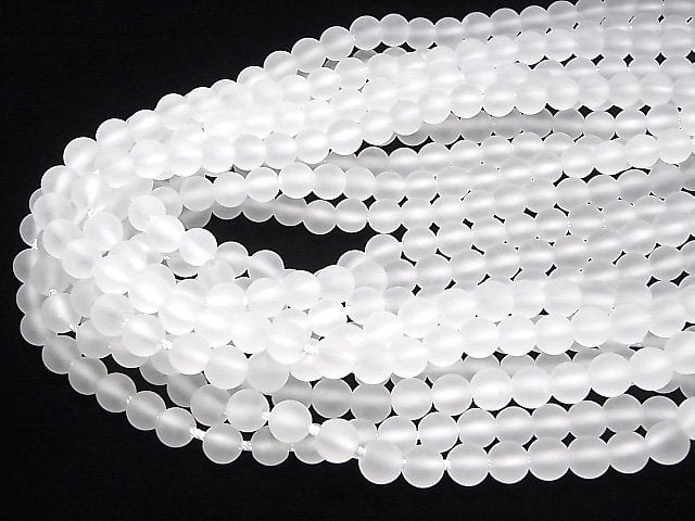 Frosted Quartz AAA Round 8mm [2mm hole] half or 1strand beads (aprx.15inch / 38cm)