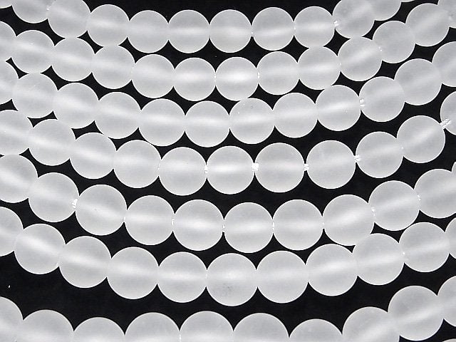 Frosted Quartz AAA Round 12mm [2mm hole] 1/4 or 1strand beads (aprx.15inch/36cm)