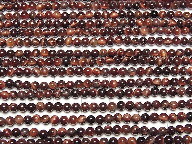 [Video]Red Tiger's Eye AAA Round 3mm 1strand beads (aprx.15inch/38cm)
