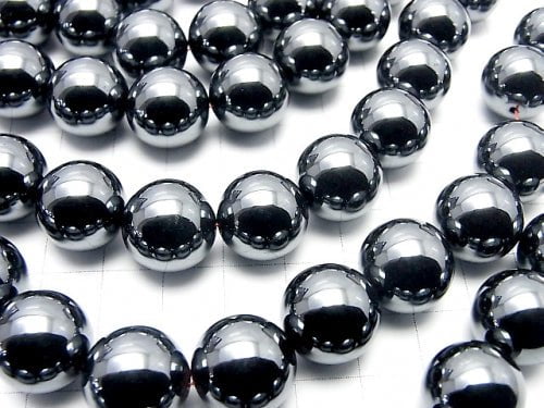 Hematite  Round 12mm 1strand beads (aprx.15inch/38cm)