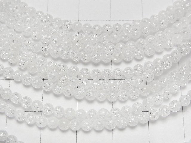 Cracked Crystal Round 3mm NO.2 (more cracks) 1strand beads (aprx.15inch/38cm)