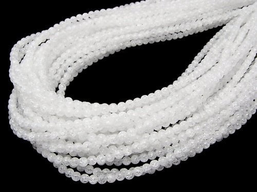 Cracked Crystal Round 4mm NO.2 (more cracks) 1strand beads (aprx.15inch/38cm)