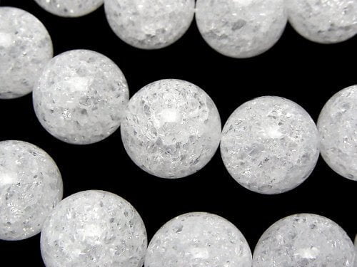 Cracked Crystal Round 16mm NO.2 (more cracked) 1/4 or 1strand beads (aprx.15inch/36cm)