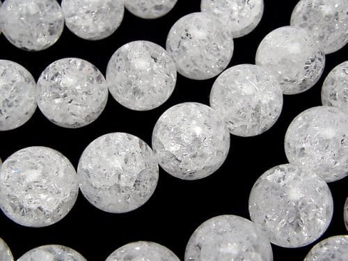 Cracked Crystal Round 18mm NO.2 (more cracked) half or 1strand beads (aprx.15inch/36cm)