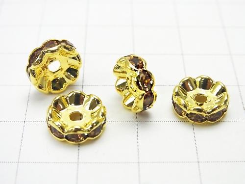 Asfor Roundel [Light Colorado Topaz x Gold] flower pattern 4-10 mm 100 pcs $9.79