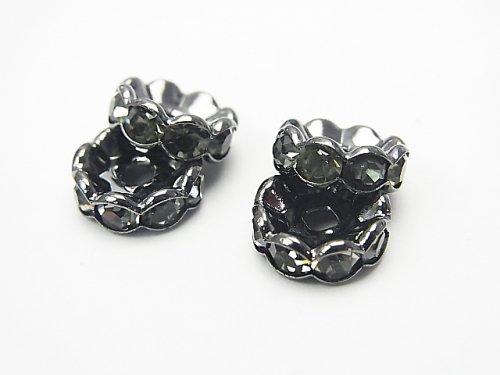 Asfor Roundel [Black Diamond x Black] flower pattern 4-10 mm 100 pcs $9.79