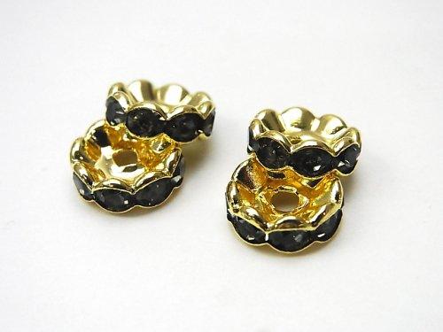 Asfor Roundel [Black Diamond x Gold] flower pattern 4-10 mm 100 pcs $9.79