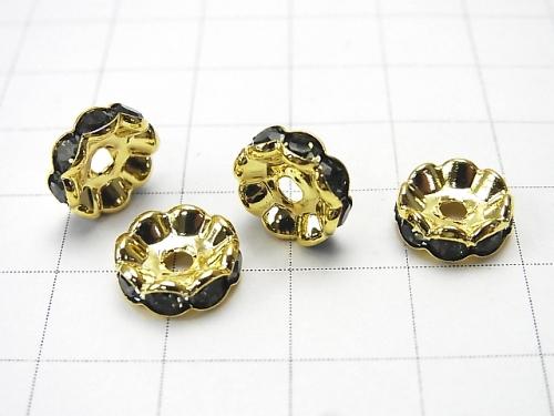 Asfor Roundel [Black Diamond x Gold] flower pattern 4-10 mm 100 pcs $9.79