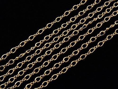 14KGF Figaro (Long and Short) Chain 2.0mm Twist 10cm