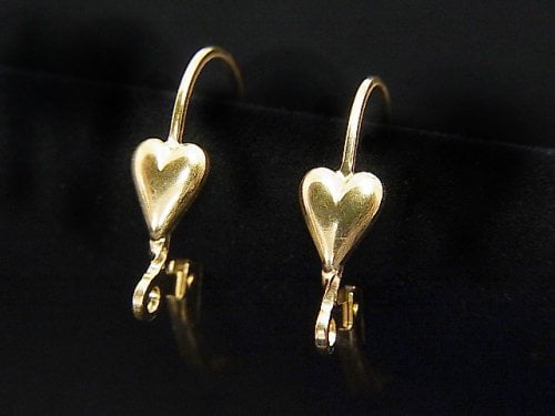 14KGF Earrings French Hook Heart 1pair
