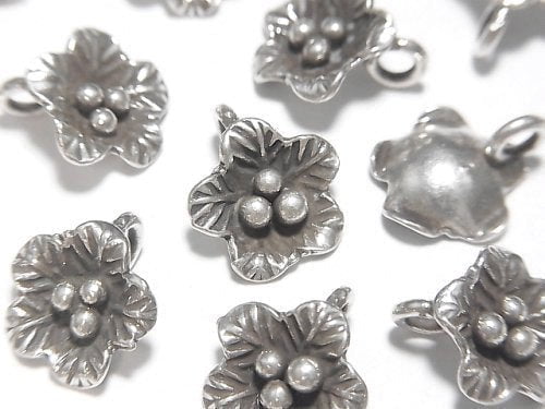Karen silver flower decoration charm 11mm 1pc