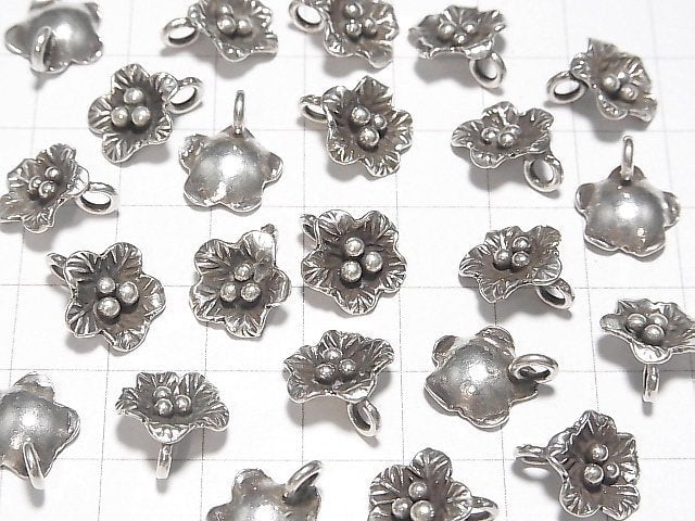Karen silver flower decoration charm 11mm 1pc