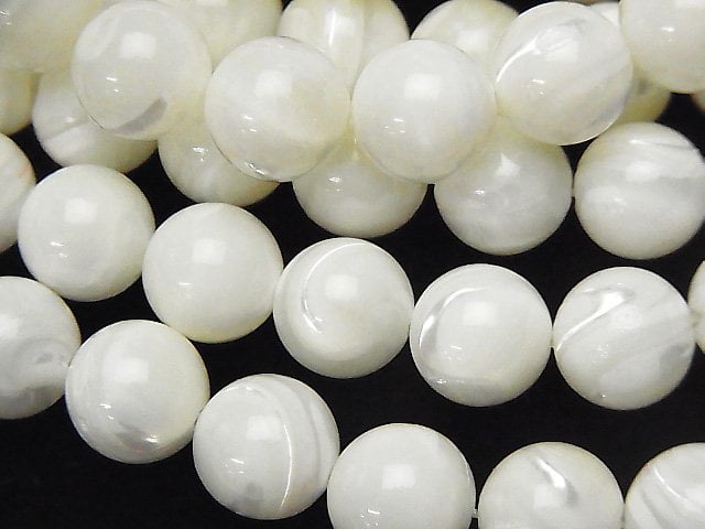 Sale! Mother of Pearl MOP White Round 10mm 1strand beads (aprx.14inch / 35cm)