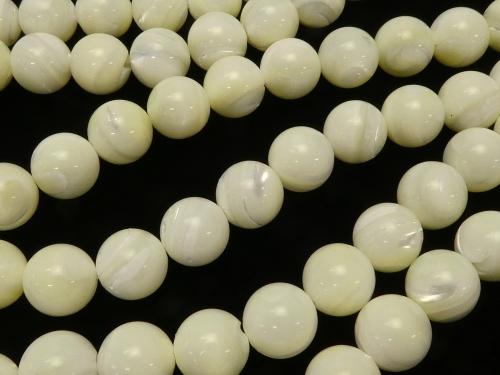 Sale! 1strand $14.99! Mother of Pearl MOP White Round 12mm 1strand (aprx.15inch / 36cm)