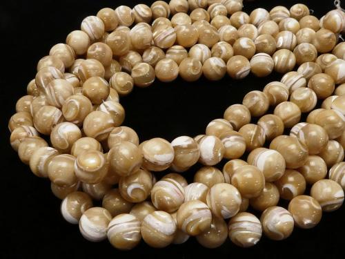 Sale! 1strand $14.99! Mother of Pearl MOP Beige Round 12mm 1strand (aprx.15inch / 36cm)