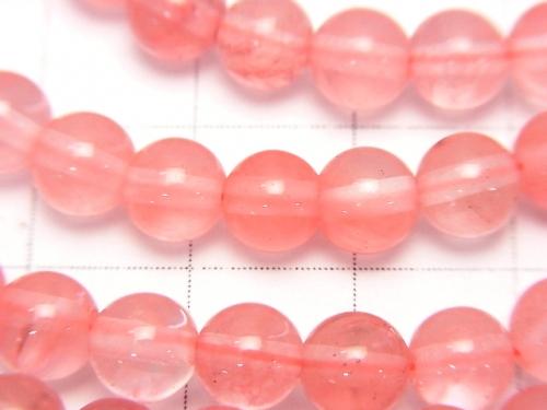 1strand $2.79! Cherry Quartz Glass  Round 6mm 1strand (aprx.14inch/35cm)