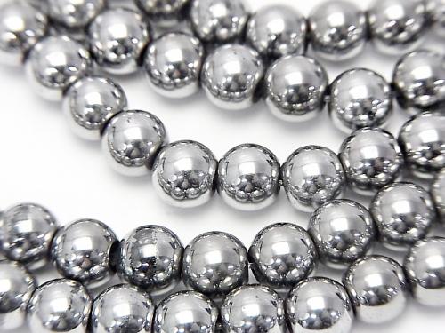 Magnetic! 1strand $4.79! Hematite Round 6mm Silver Coating 1strand (aprx.15inch / 36cm)
