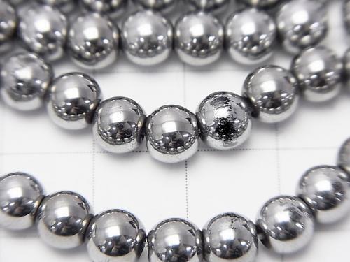Magnetic! 1strand $4.79! Hematite Round 6mm Silver Coating 1strand (aprx.15inch / 36cm)