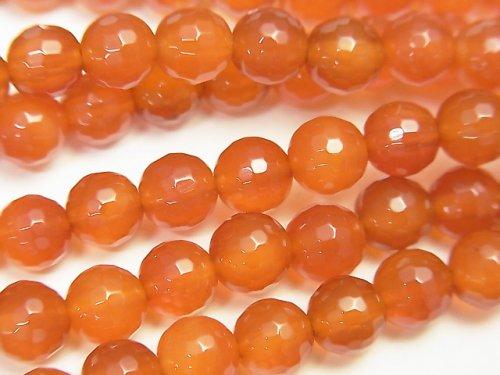 [Video]Carnelian AAA 128Faceted Round 6mm 1strand beads (aprx.15inch/38cm)