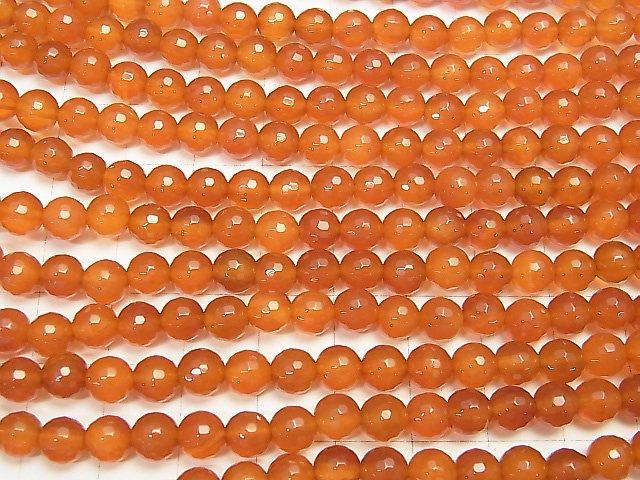 [Video]Carnelian AAA 128Faceted Round 6mm 1strand beads (aprx.15inch/38cm)