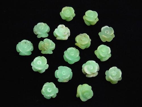 5pcs $19.99! Chrysoprase AA ++ Rose 10mm [Half Drilled Hole] 5pcs - wholesale gemstone beads, gemstones - kenkengems.com