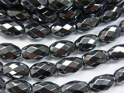 1strand $7.79! Hematite  Faceted Rice 9x6mm x6mm  1strand (aprx.15inch/38cm)
