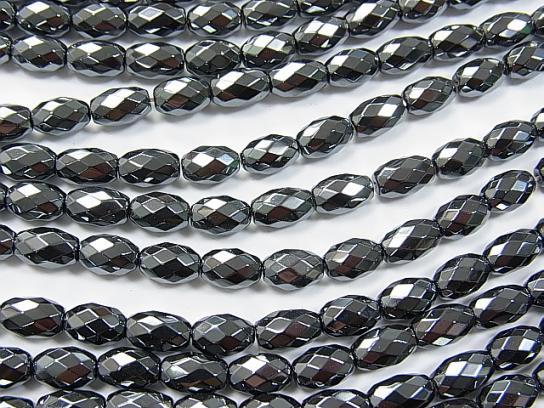 1strand $7.79! Hematite  Faceted Rice 9x6mm x6mm  1strand (aprx.15inch/38cm)