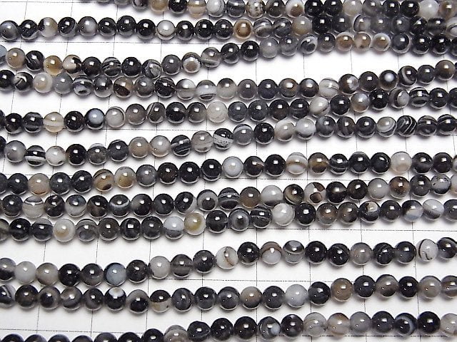 [Video] Tibetan Agate (Eye Agate) Round 4mm 1strand beads (aprx.15inch/38cm)