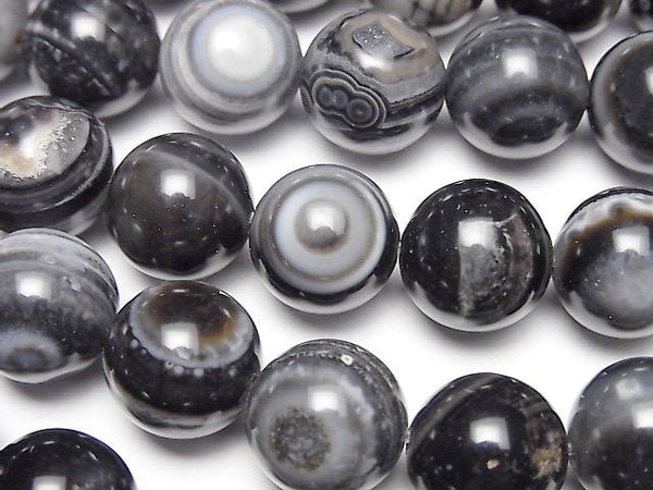 [Video] Tibetan Agate (Eye Agate) Round 12mm half or 1strand beads (aprx.15inch/37cm)
