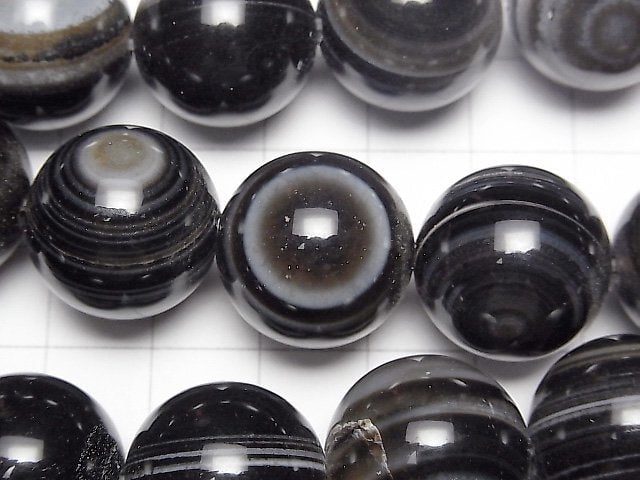 [Video] Tibetan Agate (Eye Agate) Round 18mm half or 1strand beads (aprx.14inch/35cm)