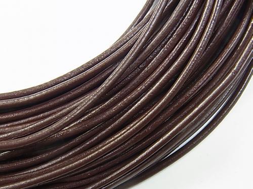 Europe Leather Cord Round wire [1 mm] [1.5 mm] [2 mm] coffee (brown) 1 rool (20 m)