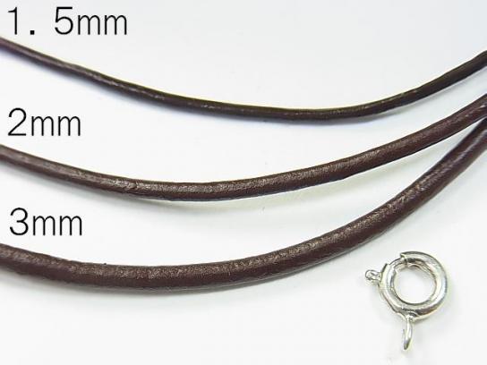 Europe Leather Cord Round wire [1 mm] [1.5 mm] [2 mm] coffee (brown) 1 rool (20 m)