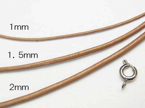 Europe Leather Cord Round wire [1 mm] [1.5 mm] [2 mm] tan 1 rool (20 m)