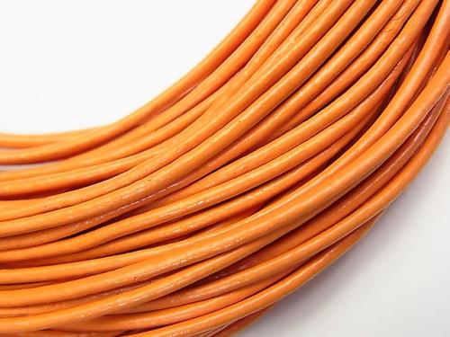 Europe Leather Cord Round wire [1 mm] [1.5 mm] [2 mm] orange 1 roll (20 m)