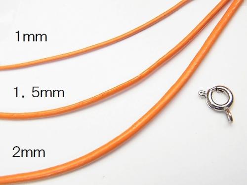 Europe Leather Cord Round wire [1 mm] [1.5 mm] [2 mm] orange 1 roll (20 m)