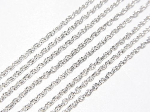 Silver925 Cable Chain 1.3mm Pure Silver Finish [18cm][38cm][40cm][45cm][50cm][60cm][75cm] Necklace 1pc
