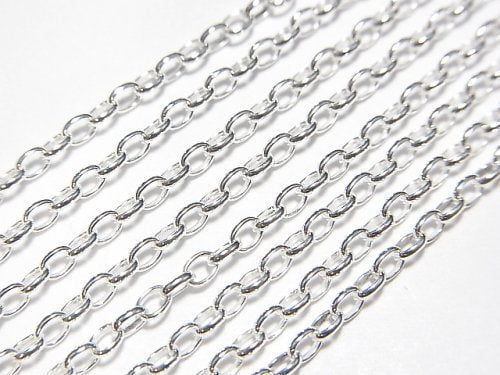 Silver925 Long Rolo Chain 2mm Pure Silver Finish [40cm][45cm][50cm][60cm] Necklace 1pc