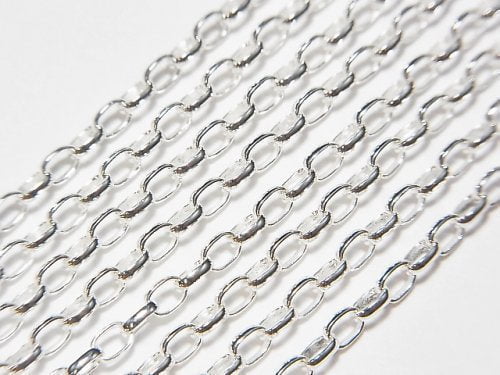 Silver925 Long Rolo Chain 2.5mm Pure Silver Finish [40cm][45cm][50cm][60cm] Necklace 1pc